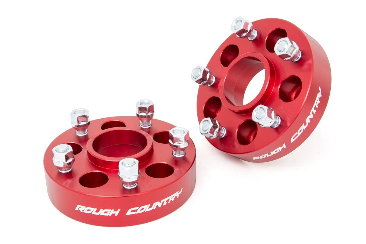 Wheel Adapters 5x4.5 to 5x5 Adapters Red 6061-T6 Aluminum Sold in Pairs Rough Country