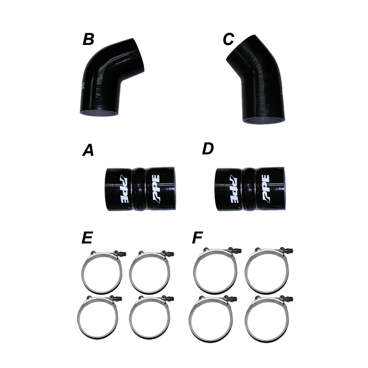 LLY 04.5-05 Silicone And Clamp Kit Black PPE Diesel