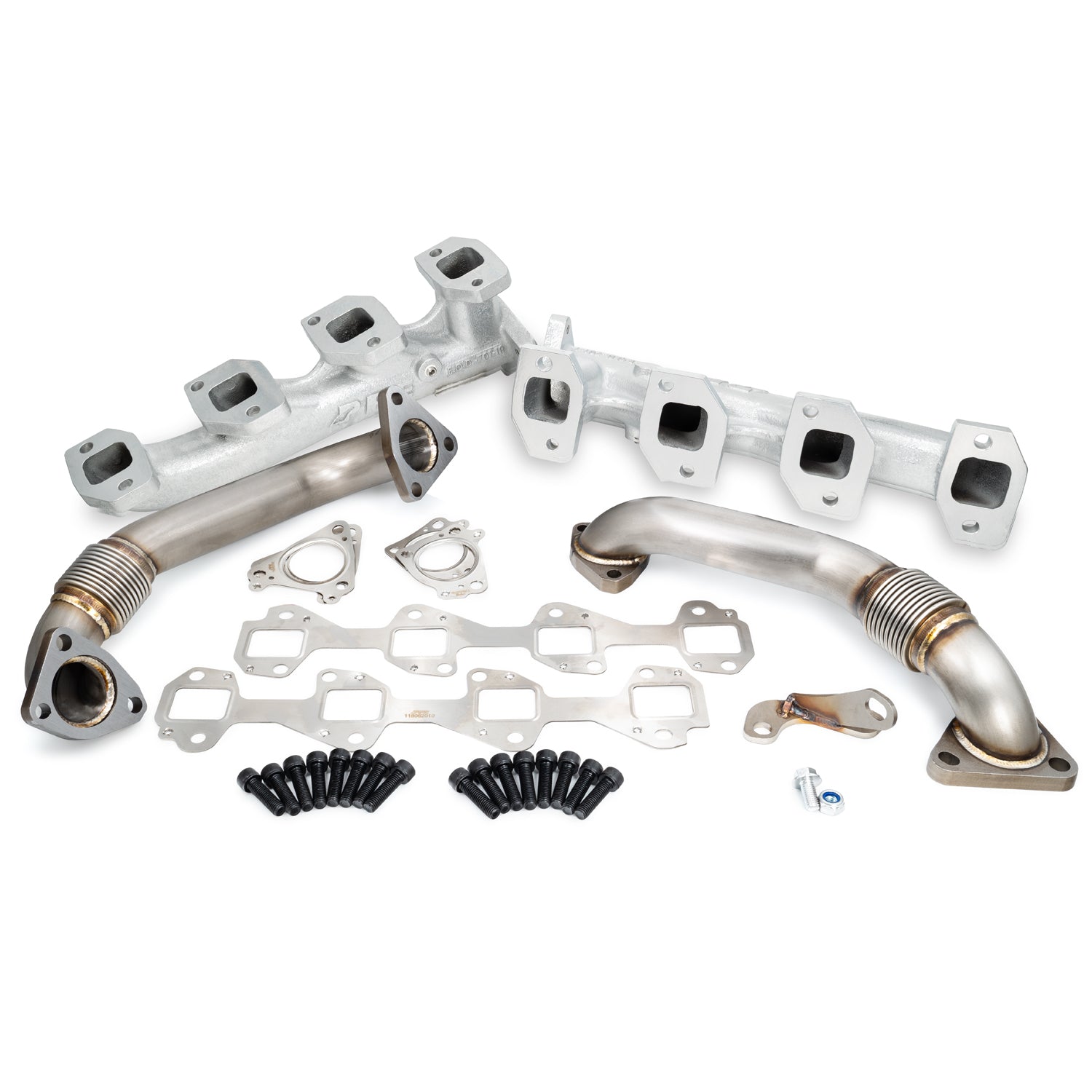 Exhaust Manifold w/Up-Pipes GM 2001 CA, 01-04 FED LB7 No Y - Silver