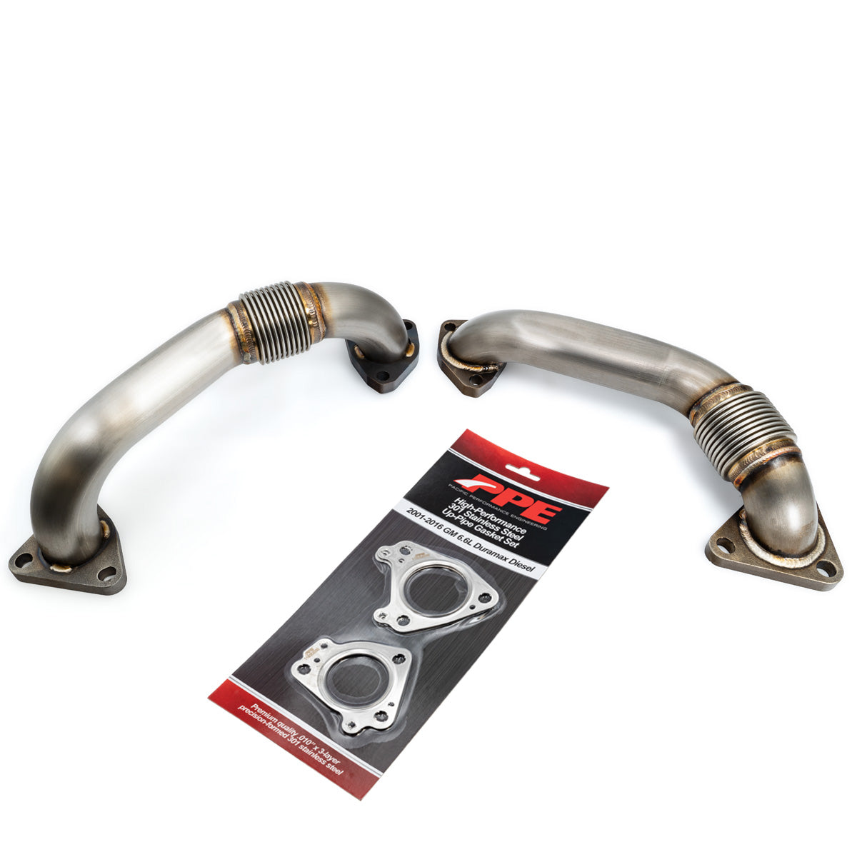 GM 6.6L Duramax OEM Length Replacement High Flow Up-Pipes GM Fed 01-04 and Ca 2001