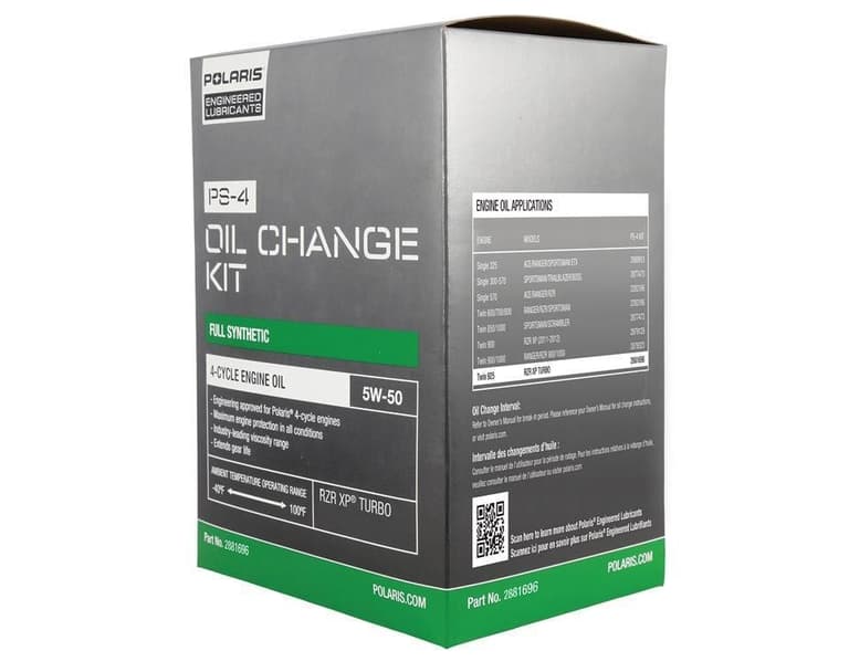 Polaris 2881696 OEM Full Synthetic Oil Change Kit for 2016-2024 RZR, Turbo, XP 4