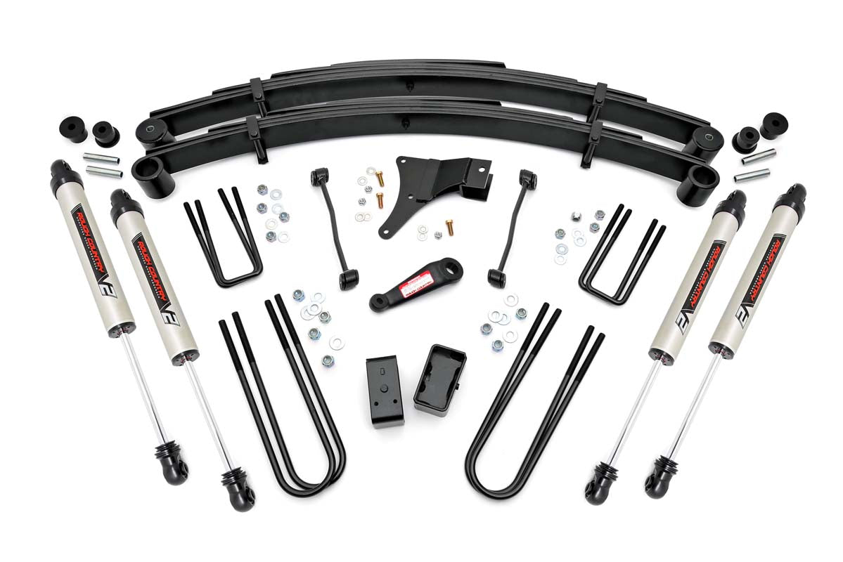 4 Inch Suspension Lift Kit V2 Monotube Shocks 99 Ford F-250/F-350 Super Duty Rough Country