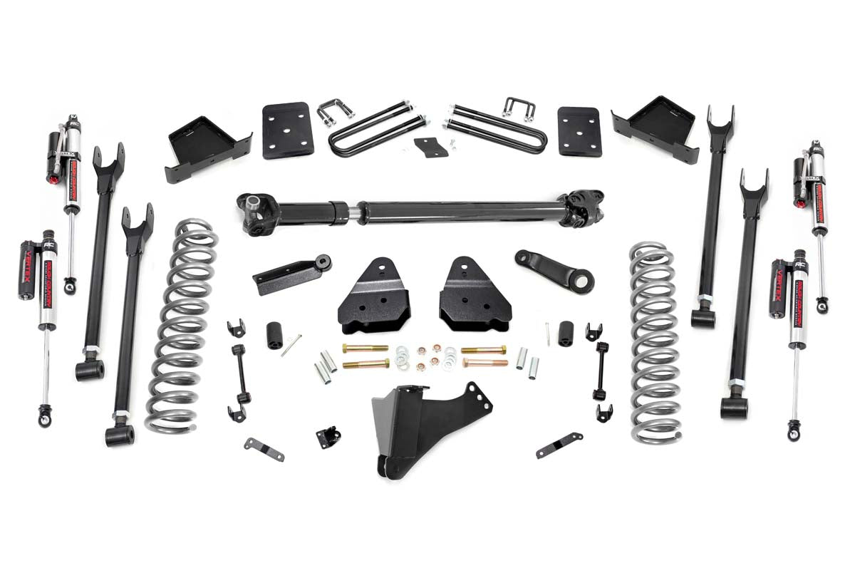 6 Inch Ford 4-Link Suspension Lift Kit w/Front Drive Shaft Vertex 17-19 F-250/350 4WD 4 Inch Axle Rough Country