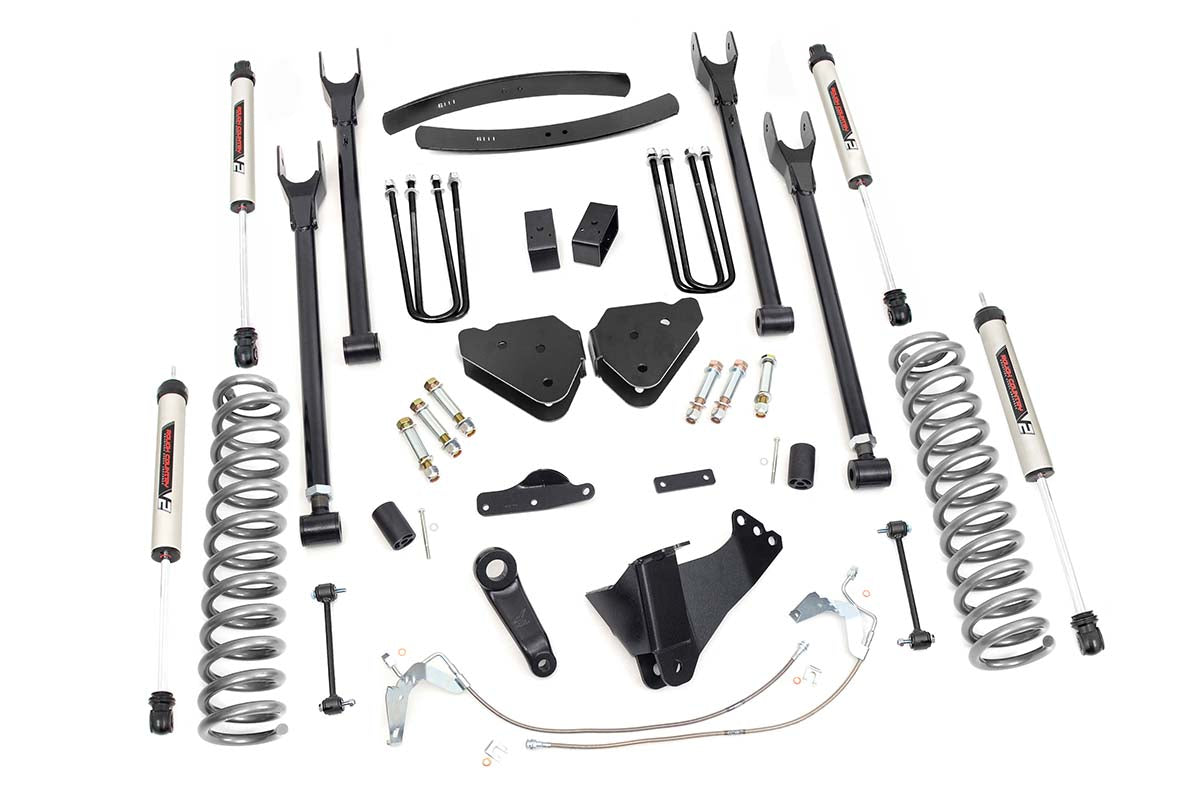 6 Inch Suspension Lift Kit 4-Link w/V2 Shocks 08-10 F-250/350 4WD Gas Rough Country