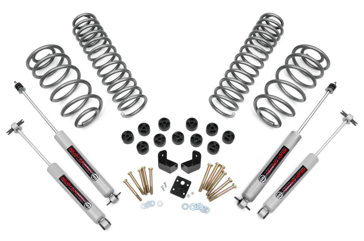 3.75 Inch Jeep Combo Lift Kit Preminum N3 Shocks 4 Cyl 04-06 4WD Jeep Wrangler TJ Unlimited 97-06 4WD Jeep Wrangler TJ Rough Country