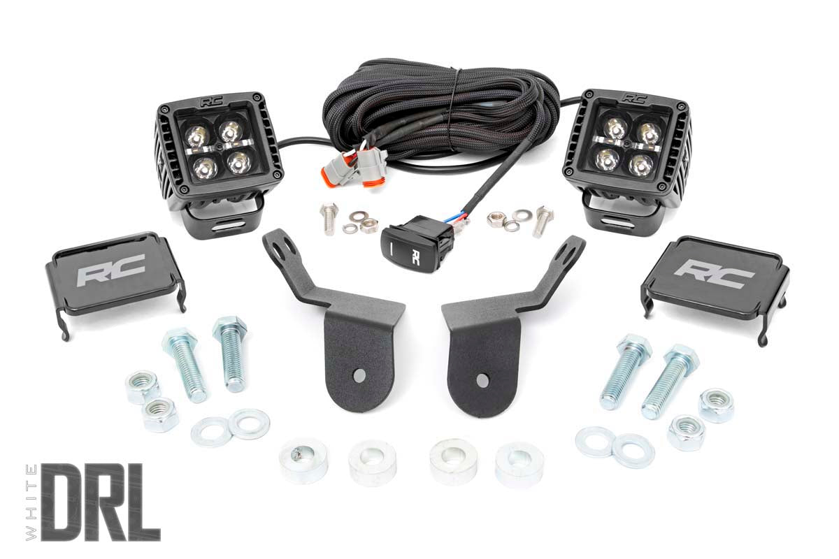 Honda Dual LED Cube Kit 2.0 Inch Black Series w/ White DRL 16-20 Pioneer Rough Country