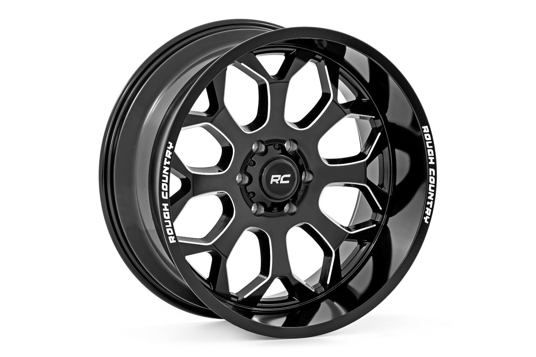 96 Series Wheel One-Piece Gloss Black 20x10 6x5.5 -19mm Rough Country