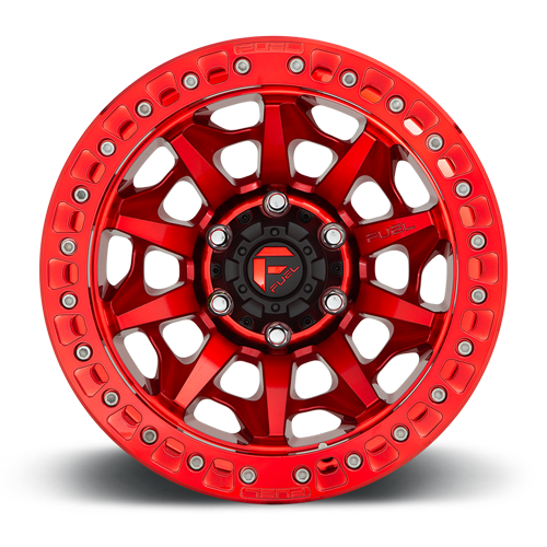 Aluminum Wheels 17X9 Covert Beadlock D113 5 On 127 Candy Red 71.5 Bore -38 Offset Multi Spoke Fuel Off Road Wheels