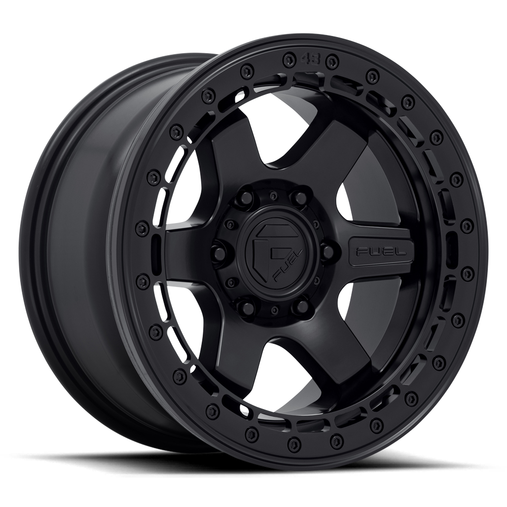 Aluminum Wheels 17X8.5 Block Beadlock D122 6 On 139.7 Matte Black Matte Black Ring 106.1 Bore 0 Offset 6 Spoke Fuel Off Road Wheels