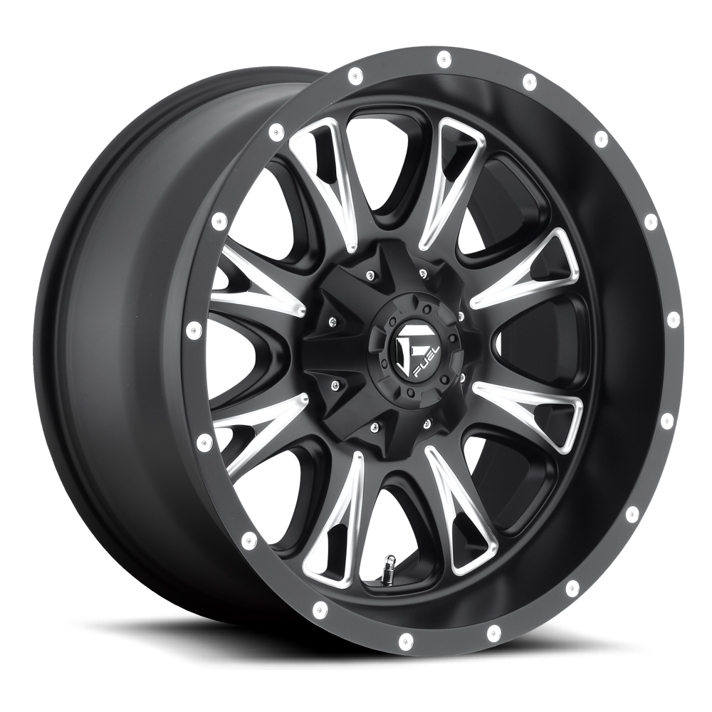 Aluminum Wheels 18X9 Throttle D513 6 On 135/6 On 139.7 Black Milled 106.4 Bore 1 Offset Fuel Off Road Wheels