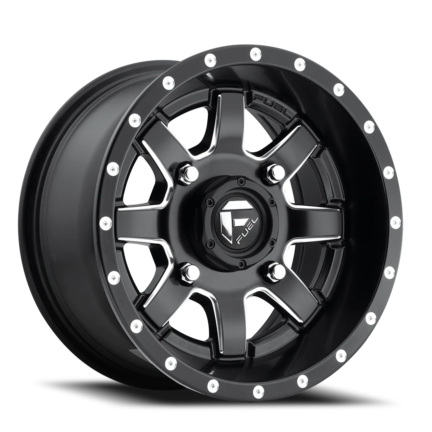 Aluminum Wheels 14X7 Maverick UTV D538 4 On 110 Matte Black Milled 79.4 Bore 13 Offset Fuel Off Road Wheels