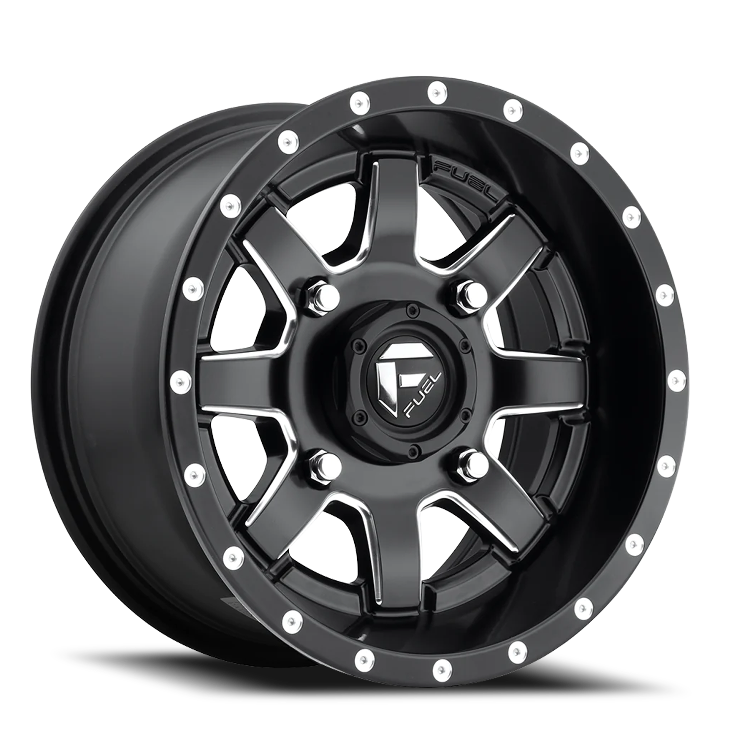 Aluminum Wheels 16X7 Maverick UTV D538 4 On 110 Matte Black Milled 79.4 Bore 13 Offset Fuel Off Road Wheels