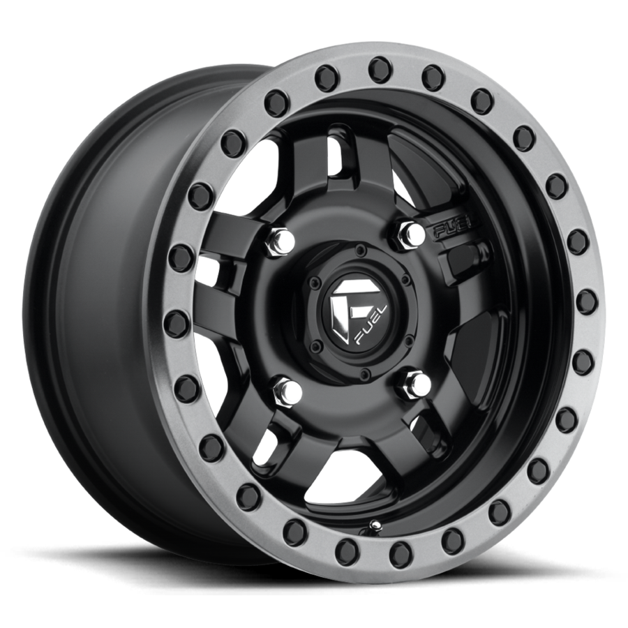 Aluminum Wheels 14X7 Anza UTV D557 4 On 110 Matte Black Beadlock 79.4 Bore 13 Offset 5 Spoke Fuel Off Road Wheels