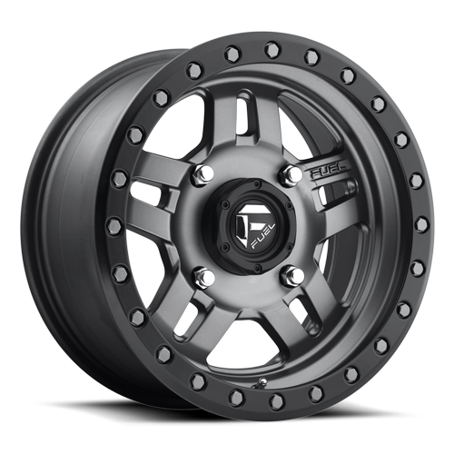 Aluminum Wheels 15X7 Anza UTV D558 4 On 156 Matte Anthracite Gray Black Ring 132 Bore 13 Offset 5 Spoke Fuel Off Road Wheels