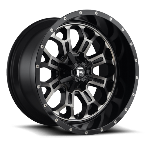 Aluminum Wheels 18X9 Crush D561 8 On 170 Gloss Black Double Dark Tint Machined Face 125.1 Bore 1 Offset 8 Spoke Fuel Off Road Wheels