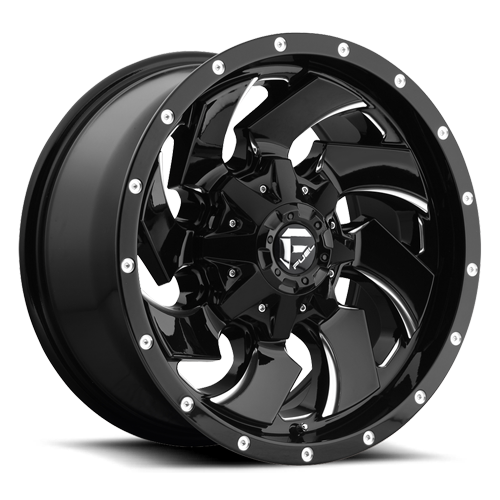 Aluminum Wheels 17X9 Cleaver D574 5 On 114.3/5 On 127 Gloss Black/Milled 78.1 Bore -12 Offset 8 Spoke Fuel Off Road Wheels