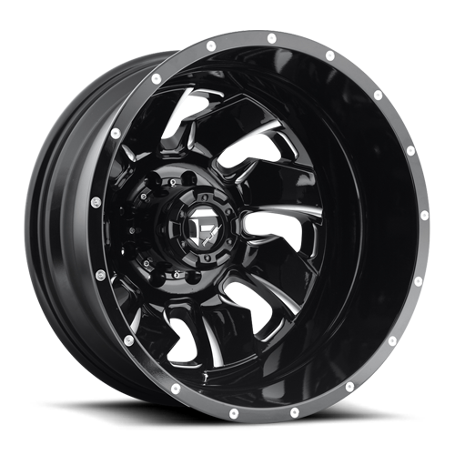 Dually Wheels 20X8.3 Cleaver Dually D574 8 On 170 Gloss Black Milled 125.1 Bore -176 Offset Multi Spoke Outer Dually Fuel Off Road Wheels