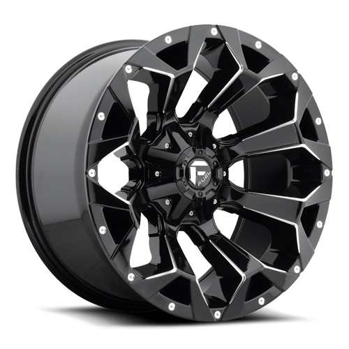 Aluminum Wheels 17X9 Assault D576 5 On 114.3/5 On 127 Gloss Black/Milled 78.1 Bore -12 Offset 8 Spoke Fuel Off Road Wheels