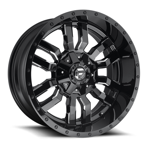 Aluminum Wheels 17X9 Sledge D595 5 On 114.3/5 On 127 Gloss Black/Milled 78.1 Bore -12 Offset Fuel Off Road Wheels