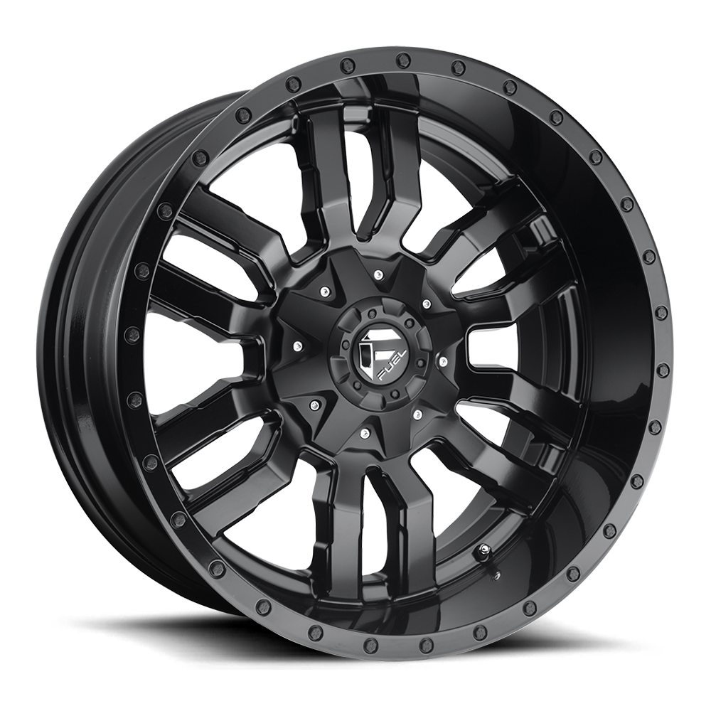 Aluminum Wheels 17X9 Sledge D596 5 On 114.3/5 On 127 Matte Black/Gloss Black Lip 78.1 Bore -12 Offset Fuel Off Road Wheels