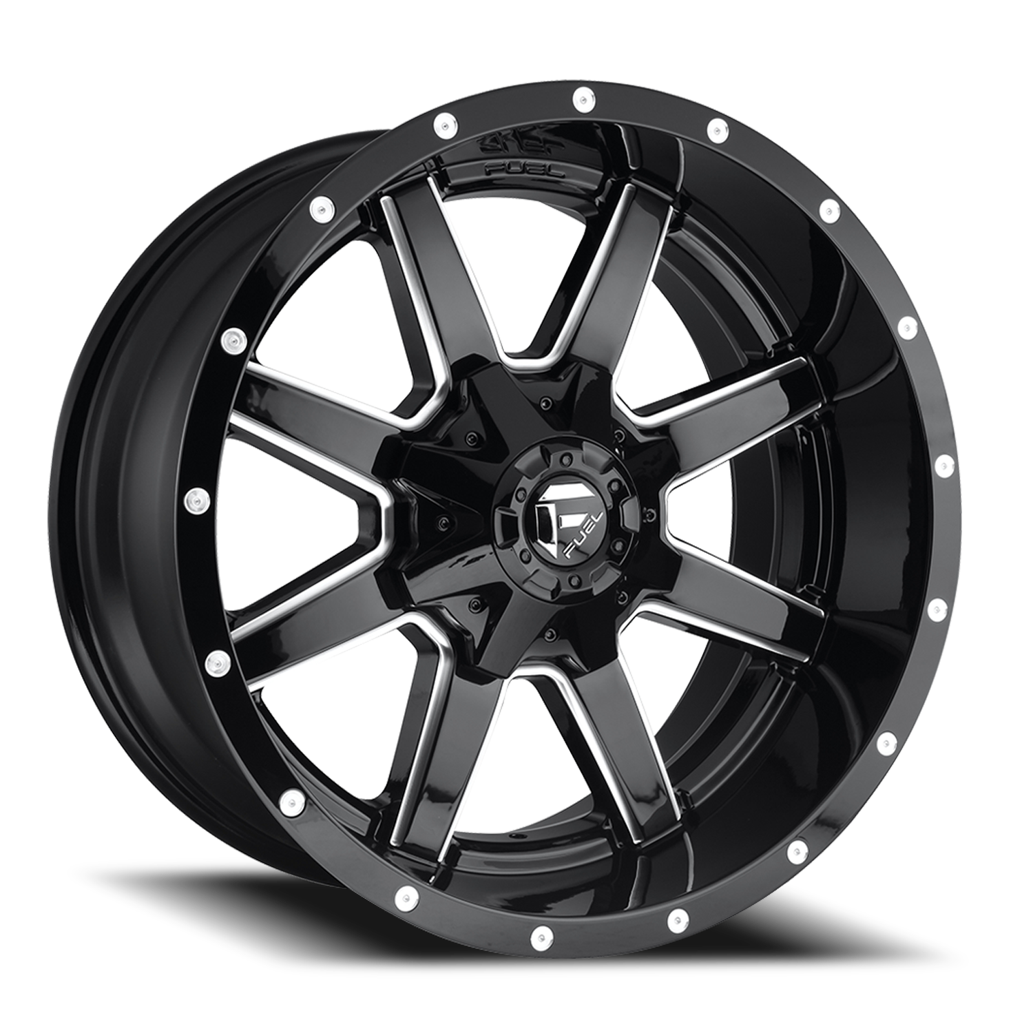 Aluminum Wheels 18X9 Maverick D610 8 On 170 Gloss Black Milled 125.1 Bore 1 Offset Fuel Off Road Wheels