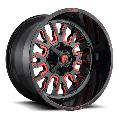 Aluminum Wheels 18X9 Stroke D612 8 On 180 Gloss Red Milled 124.3 Bore 20 Offset Fuel Off Road Wheels