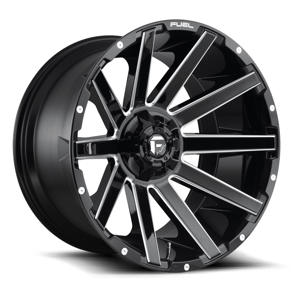 Aluminum Wheels 20X10 Contra D616 8 On 170 Matte Black Milled 125.1 Bore -18 Offset Multi Spoke Fuel Off Road Wheels