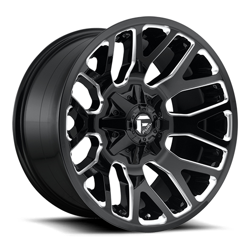 Aluminum Wheels 20X9 Warrior D623 5 On 114.3/5 On 127 Gloss Black/Milled 78.1 Bore 1 Offset Fuel Off Road Wheels