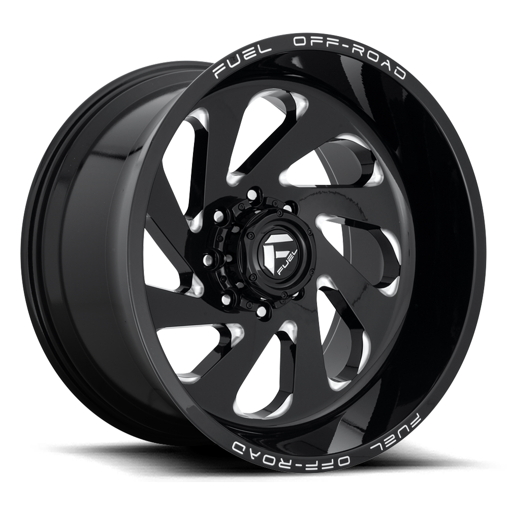 Aluminum Wheels 20X10 Vortex D637 8 On 180 Gloss Black Milled 124.3 Bore -18 Offset Fuel Off Road Wheels