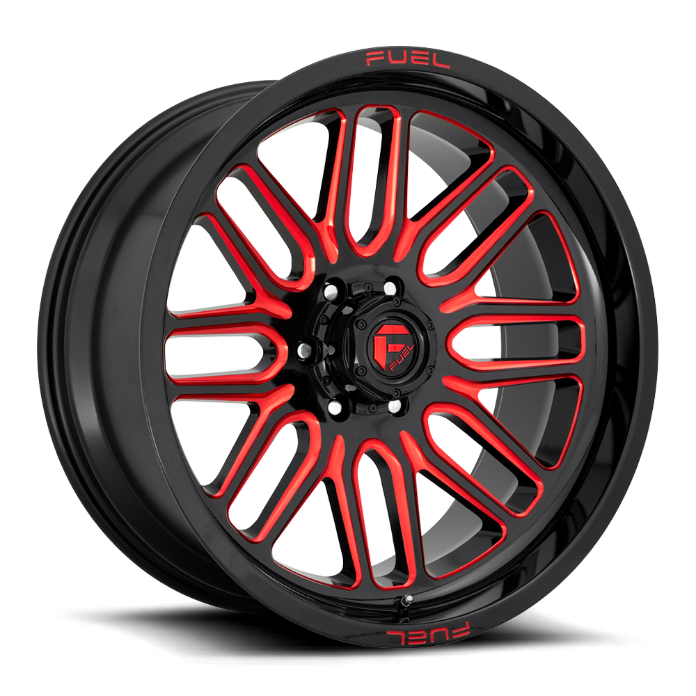 Aluminum Wheels 20X10 Ignite D663 8 On 180 Gloss Black Red Tinted Clear 124.3 Bore -18 Offset Fuel Off Road Wheels