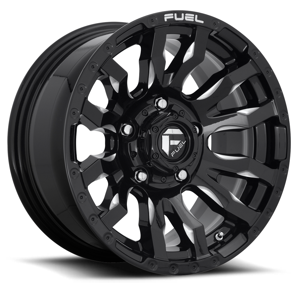 Aluminum Wheels 17X9 Blitz D673 5 On 127 Gloss Black Milled 71.5 Bore -12 Offset Multi Spoke Fuel Off Road Wheels