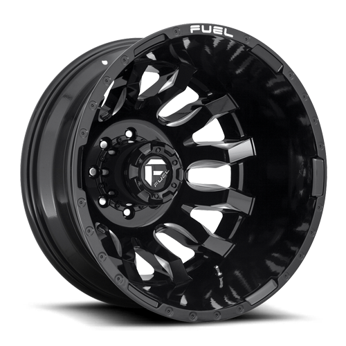 Dually Wheels 20X8.25 Blitz Dually D673 8 On 165.1 Gloss Black Milled 117 Bore -221 Offset Multi Spoke Outer Dually Fuel Off Road Wheels