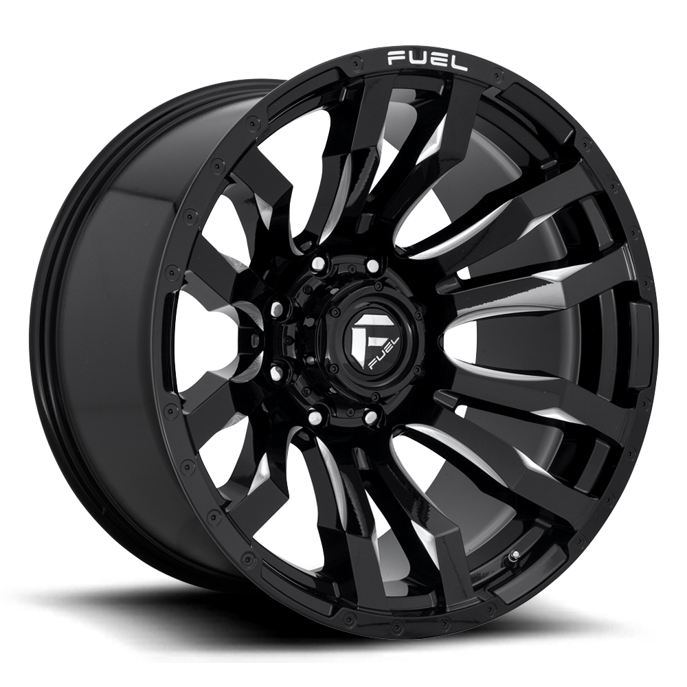 Aluminum Wheels 22X10 Blitz D673 8 On 170 Gloss Black Milled 125.1 Bore -18 Offset Multi Spoke Fuel Off Road Wheels