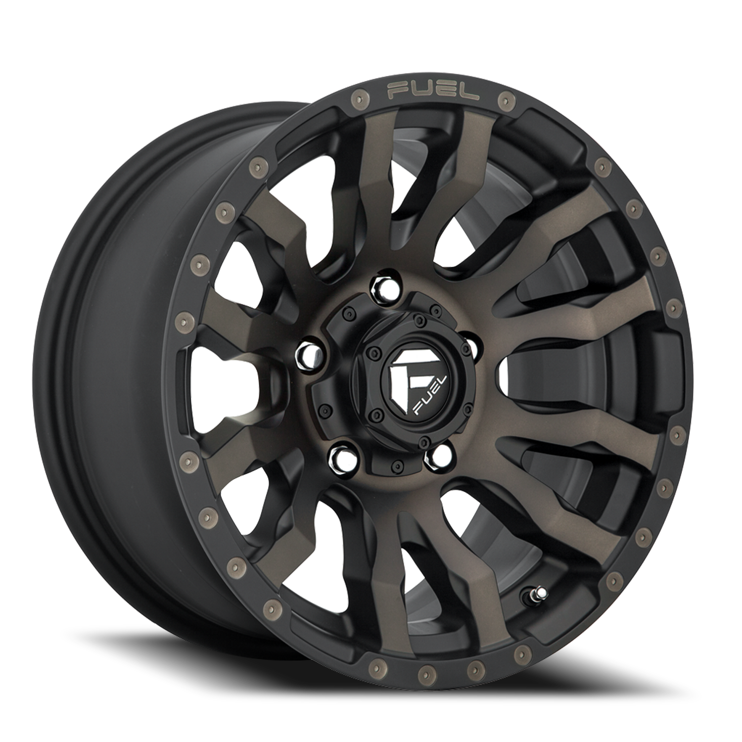 Aluminum Wheels 17X9 Blitz D674 5 On 150 Matte Black Double Dark Tint 110.2 Bore 1 Offset Multi Spoke Fuel Off Road Wheels