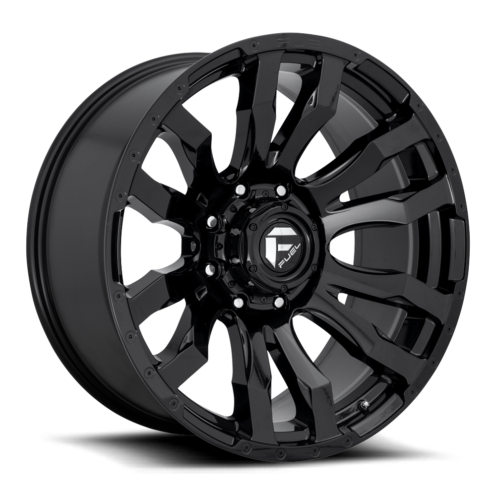 Aluminum Wheels 17X9 Blitz D675 8 On 180 Gloss Black 124.2 Bore 1 Offset Multi Spoke Fuel Off Road Wheels