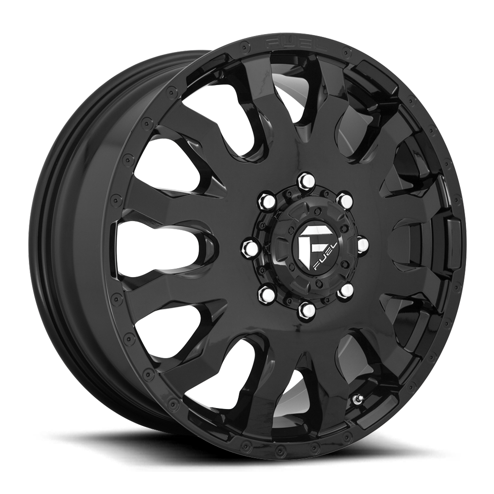 Dually Wheels 20X8.25 Blitz Dually D675 8 On 170 Gloss Black 125.1 Bore 105 Offset Multi Spoke Front Dually Fuel Off Road Wheels