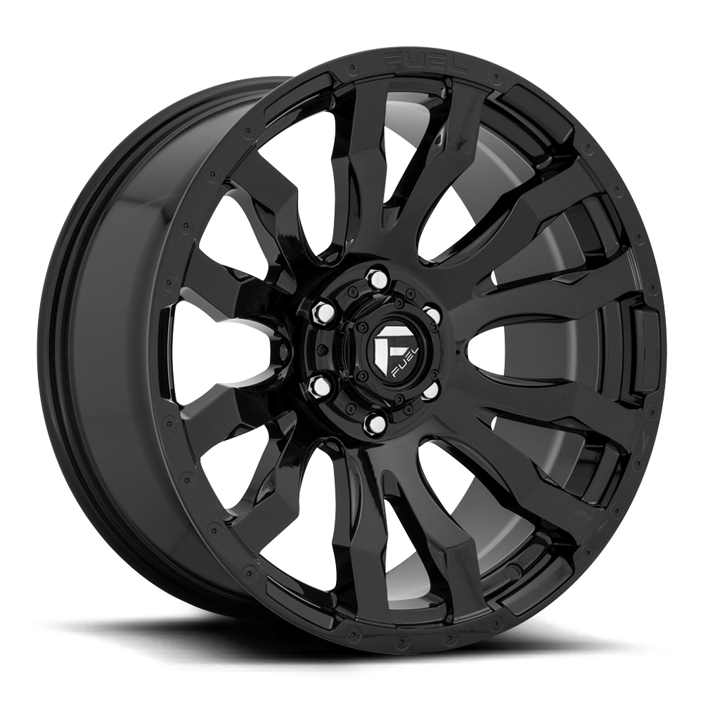 Aluminum Wheels 22X12 Blitz D675 5 On 127 Gloss Black 71.5 Bore -44 Offset Multi Spoke Fuel Off Road Wheels
