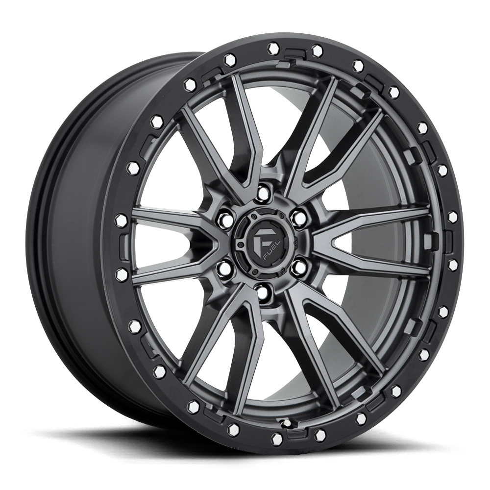 Aluminum Wheels 17X9 Rebel D680 6 On 139.7 Matte Gunmetal Gray Black Bead Ring 106.1 Bore -12 Offset Fuel Off Road Wheels