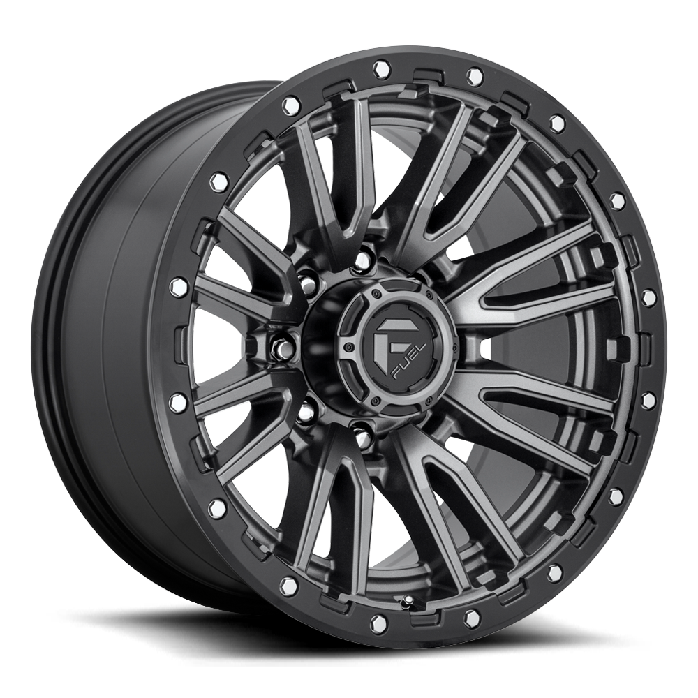 Aluminum Wheels 20X10 Rebel D680 8 On 170 Matte Gunmetal Gray Black Bead Ring 125.1 Bore -18 Offset Fuel Off Road Wheels