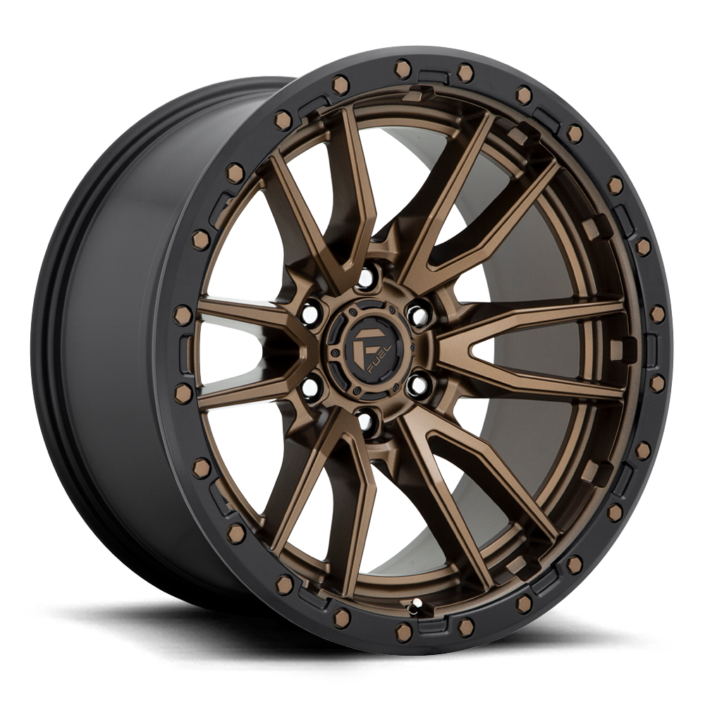 Aluminum Wheels 17X9 Rebel D681 6 On 139.7 Matte Bronze Black Bead Ring 106.1 Bore -12 Offset Fuel Off Road Wheels