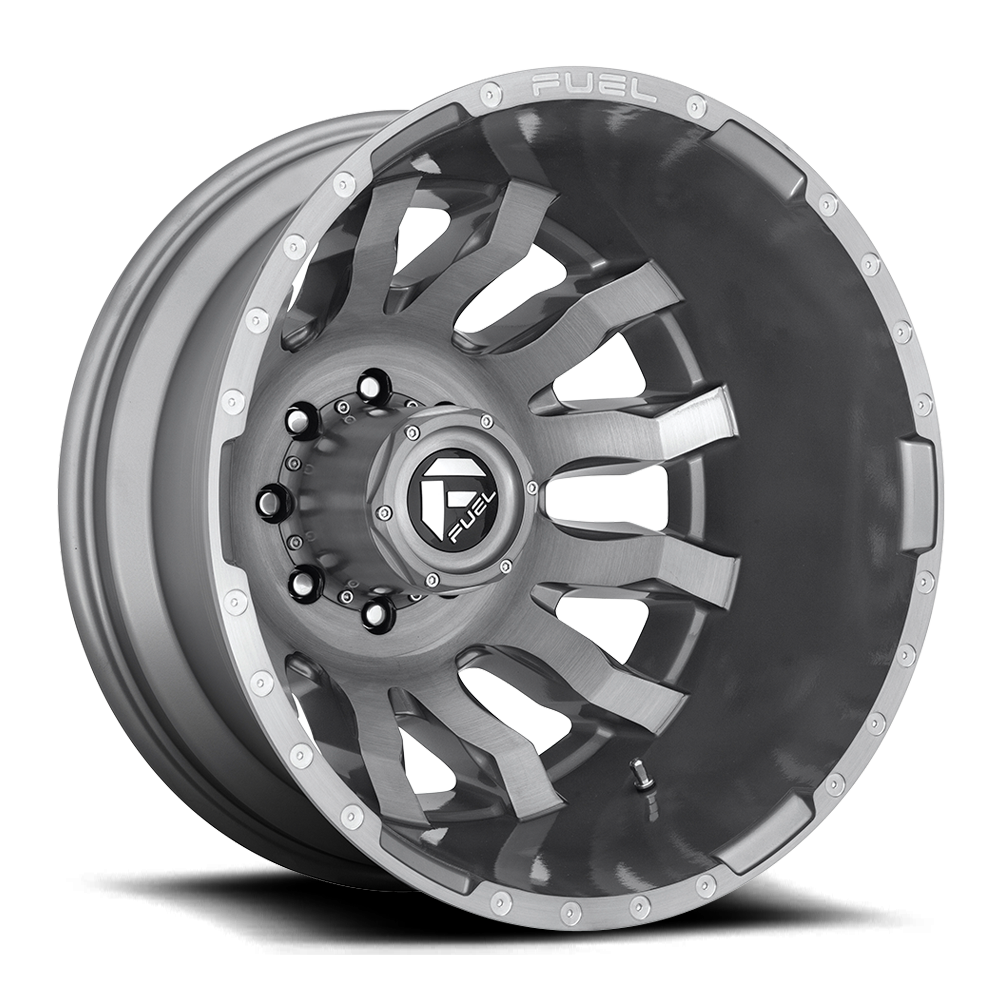 Dually Wheels 20X8.25 Blitz Dually D693 8 On 200 Brushed Gunmetal Gray Tinted Clear 142 Bore -202 Offset Multi Spoke Outer Dually Fuel Off Road Wheels