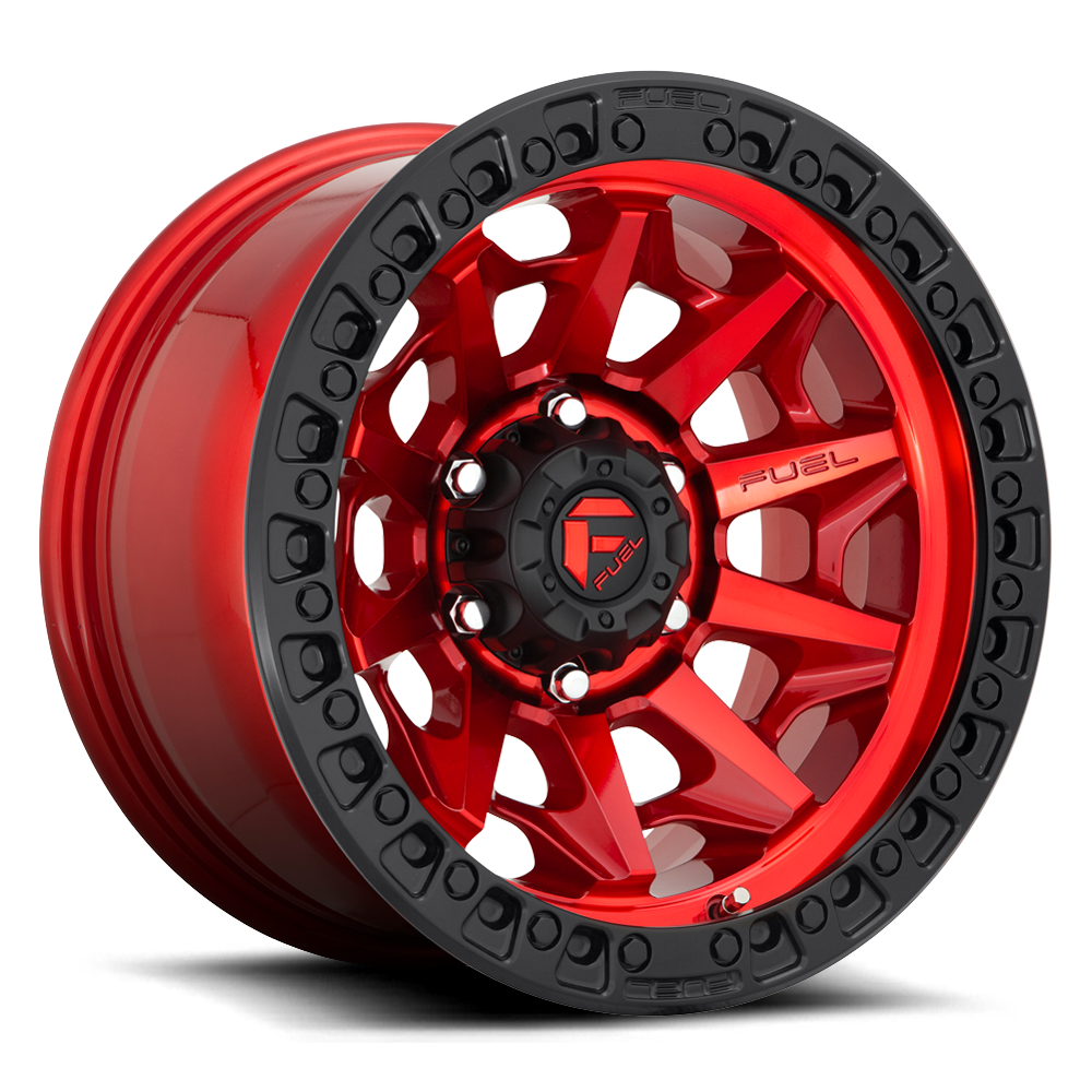 Aluminum Wheels 17X9 Covert D695 8 On 170 Candy Red Black Bead Ring 125.12 Bore 1 Offset Multi Spoke Fuel Off Road Wheels