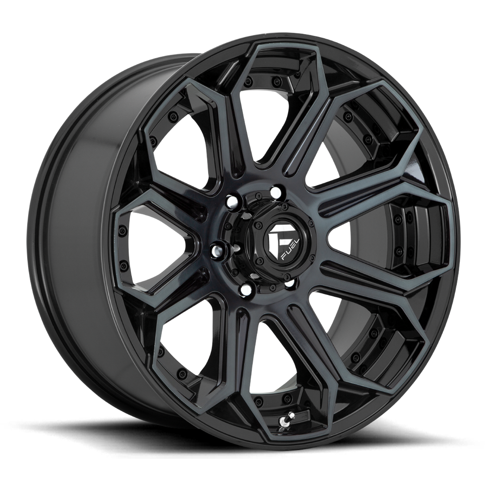 Aluminum Wheels 18X9 Siege D704 5 On 150 Gloss Black Machined Double Dark Tint 110.2 Bore 1 Offset Fuel Off Road Wheels