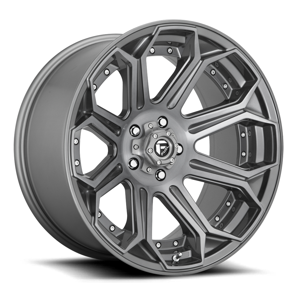 Aluminum Wheels 18X9 Siege D705 5 On 150 Brushed Gunmetal Gray Tinted Clear 110.2 Bore 1 Offset Fuel Off Road Wheels