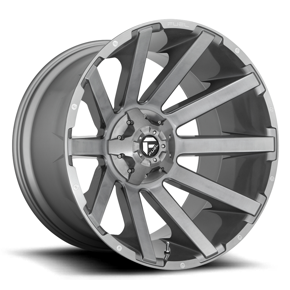 Aluminum Wheels 20X10 Contra Platinum D714 8 On 170 Brush Gunmetal Gray/Clear Tint 125.1 Bore -18 Offset Multi Spoke Fuel Off Road Wheels