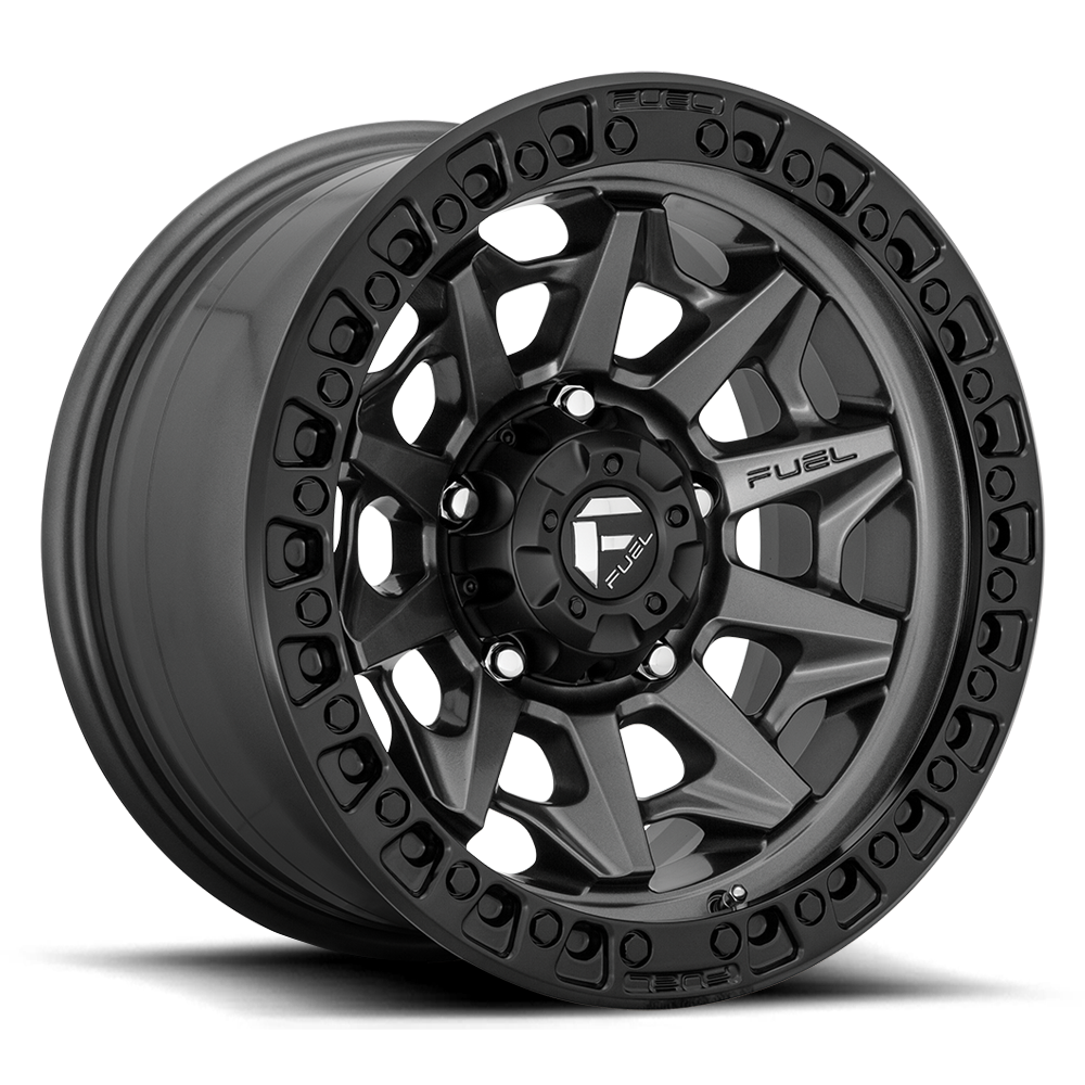 Aluminum Wheels 15X8 Covert D716 5 On 114.3 Matte Gunmetal Gray Black Bead Ring 72.7 Bore -19 Offset Multi Spoke Fuel Off Road Wheels