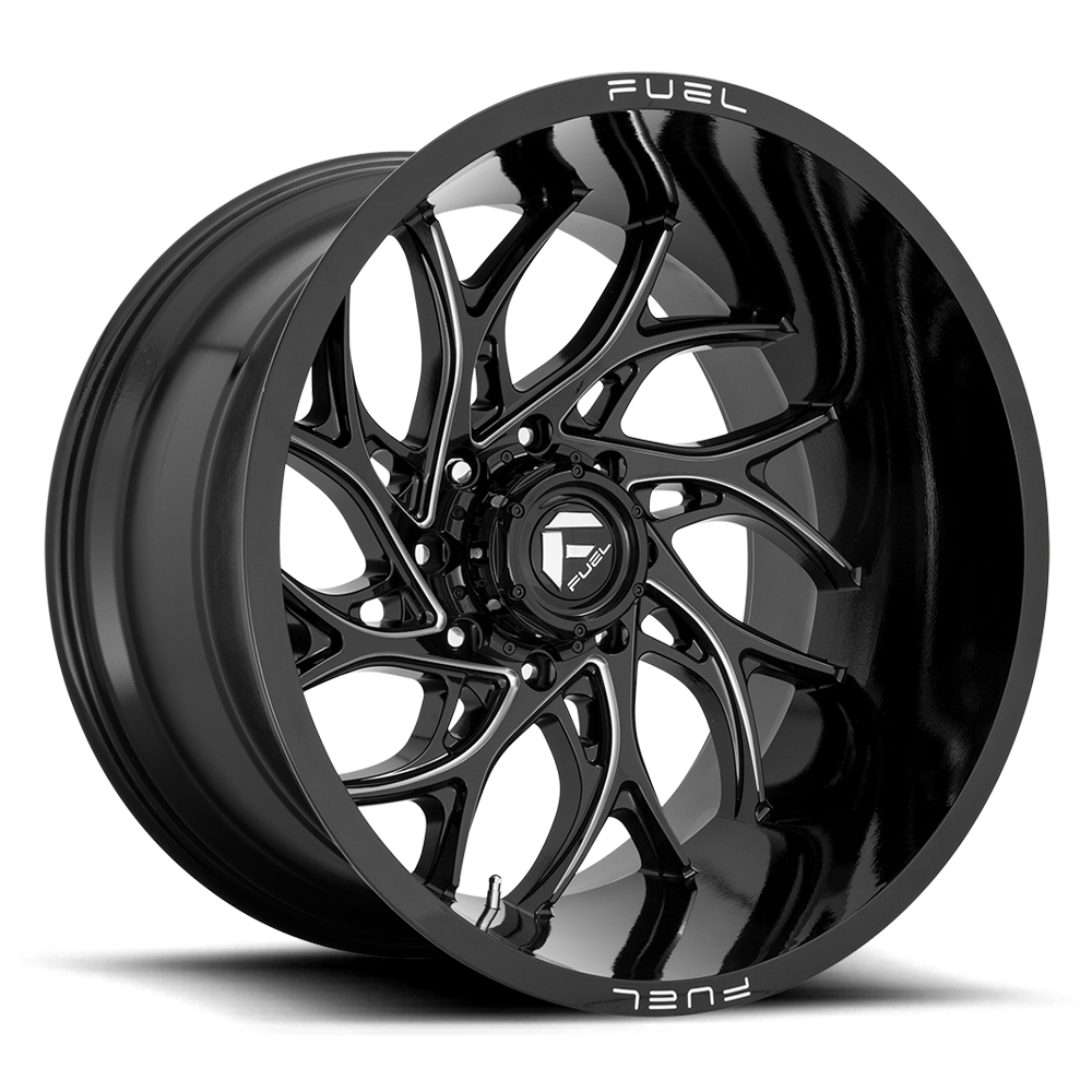 Aluminum Wheels 20X10 Runner D741 8 On 170 Gloss Black Milled 125.1 Bore -18 Offset Fuel Off Road Wheels