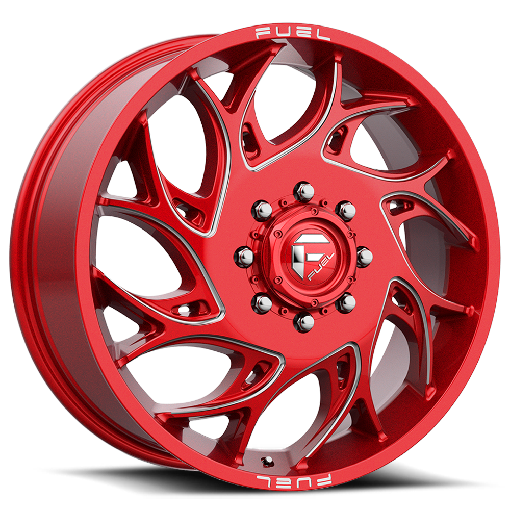 Dually Wheels 20X8.25 Runner Dually D742 8 On 200 Candy Red Milled 142.2 Bore 105 Offset 8 Spoke Front Dually Fuel Off Road Wheels