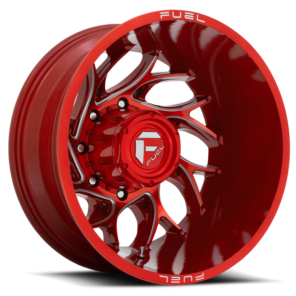 Dually Wheels 20X8.25 Runner Dually D742 8 On 200 Candy Red Milled 142.2 Bore -202 Offset 8 Spoke Outer Dually Fuel Off Road Wheels