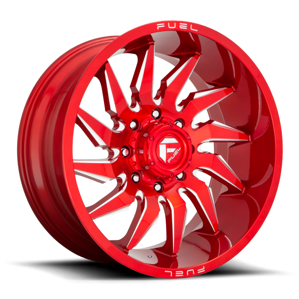 Aluminum Wheels 20X10 Saber D745 5 On 139.7 Candy Red Milled 78 Bore -18 Offset Fuel Off Road Wheels